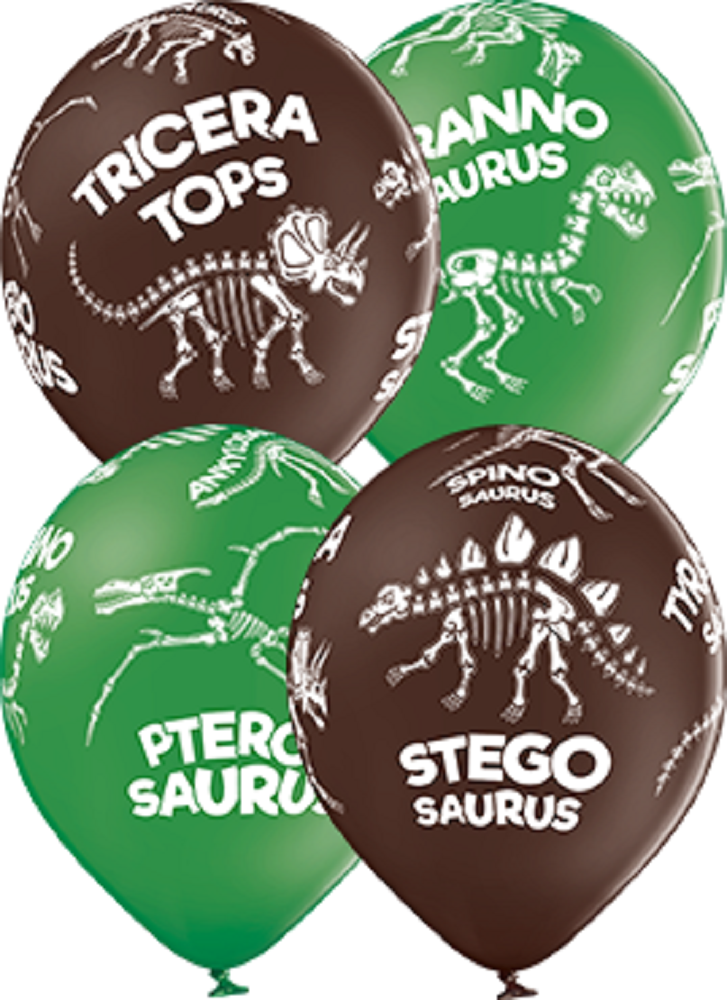 Dinosaurier Skelett Pastel Sortiment 30cm 12" Latex Luftballons Belbal