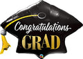 Diplom Mütze Congratulations Grad Black Folienballon 104cm 41''