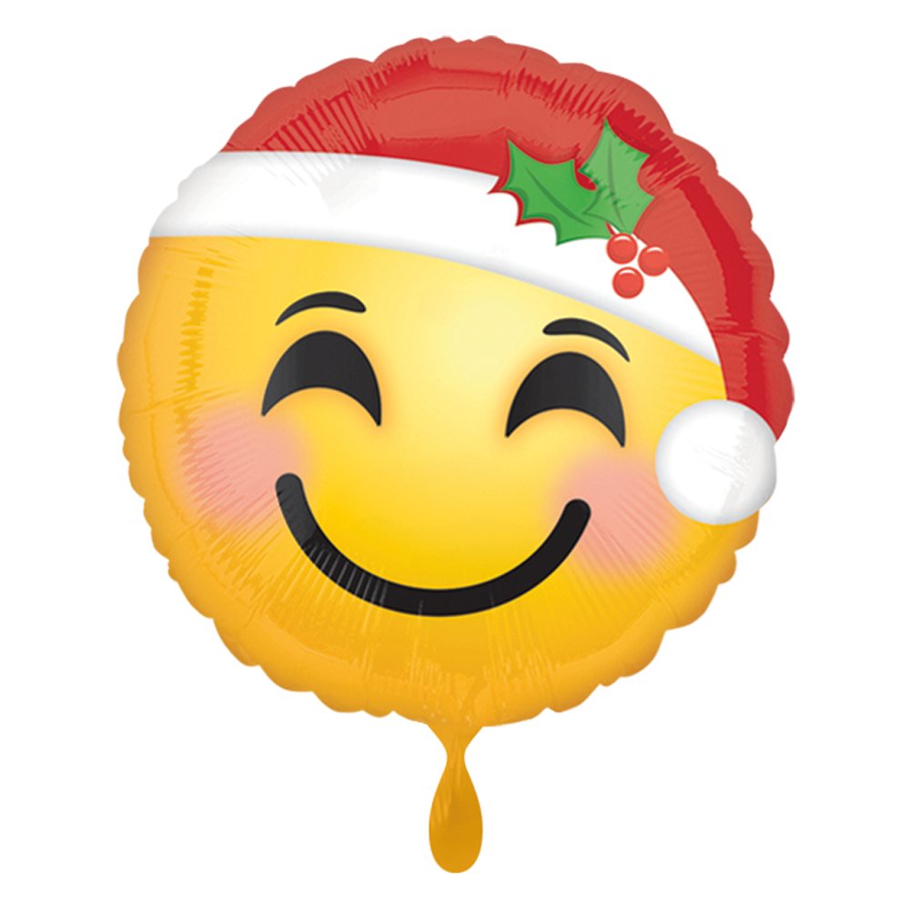 Emoji Santa Hat Emoticon Folienballon 45cm 18"