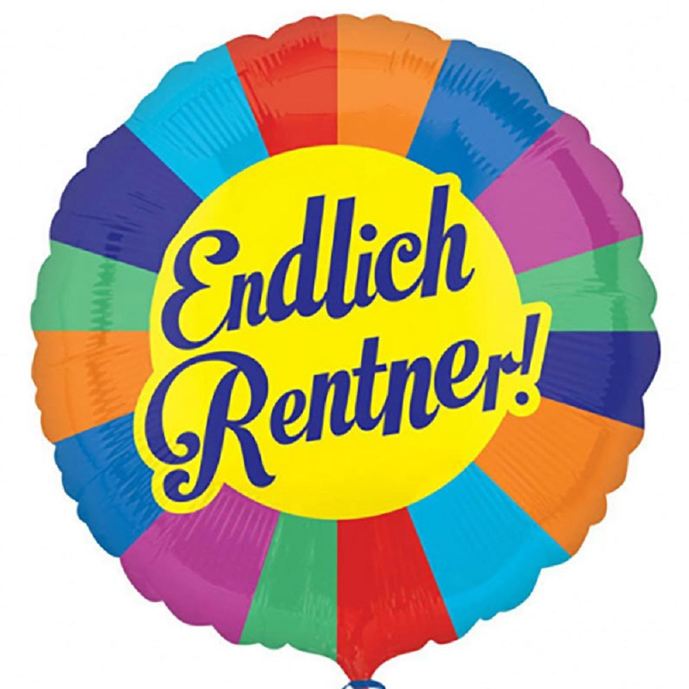 Endlich Rentner Bunt Folienballon 43cm 17 Inch