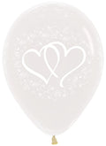 Entwinted Hearts Crystal Clear 30cm 12" Latex Luftballons Sempertex