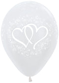 Entwinted Hearts Pearl White 30cm 12" Latex Luftballons Sempertex