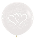 Entwintedt Hearts 390 Crystal Clear 61cm 24 Inch Latex Luftballons Sempertex