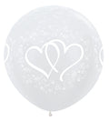 Entwintedt Hearts 405 Satin Pearl White 61cm 24 Inch Latex Luftballons Sempertex