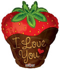 Erdbeere in Schokolade I Love you Folienballon 45cm