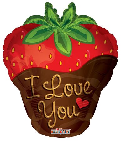 Erdbeere in Schokolade I Love you Folienballon 45cm