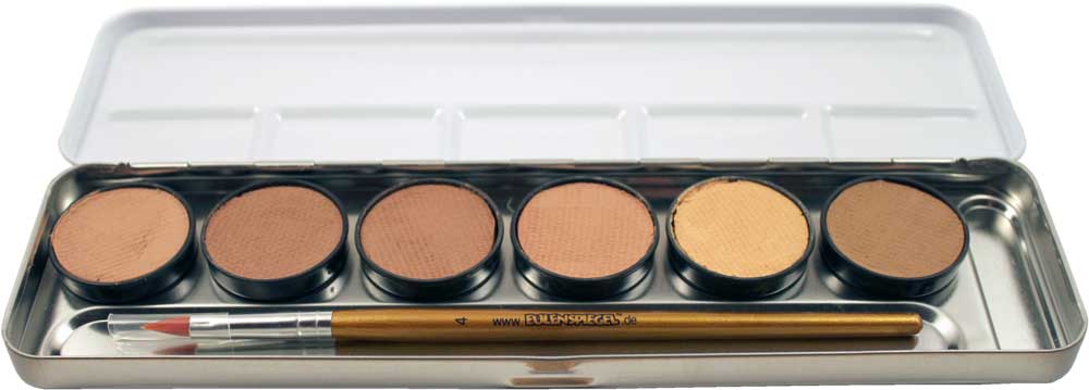 Eulenspiegel 6 Hautfarben Metall Palette