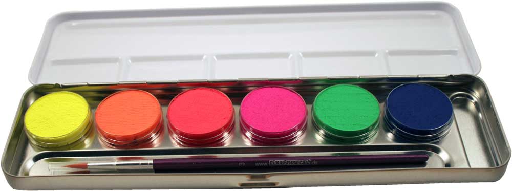 Eulenspiegel 6 Neon Farben Metall Palette