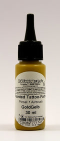 Eulenspiegel Painted und Airbrush Tattoo Farbe Goldgelb 30 ml