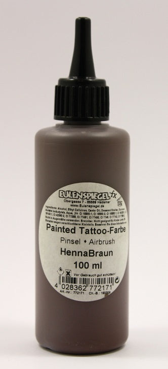 Eulenspiegel Painted und Airbrush Tattoo Farbe Hennabraun 100 ml