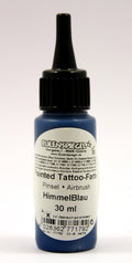 Eulenspiegel Painted und Airbrush Tattoo Farbe Himmelblau 30 ml