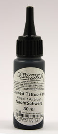 Eulenspiegel Painted und Airbrush Tattoo Farbe Nachtschwarz 30 ml