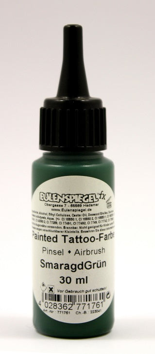 Eulenspiegel Painted und Airbrush Tattoo Farbe Smaragdgrün 30 ml