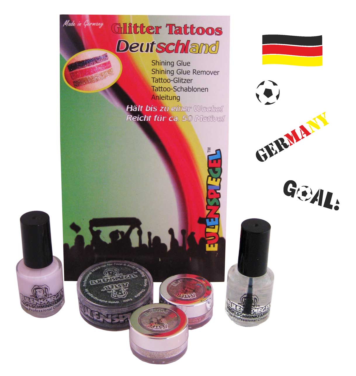 Eulenspiegel Tattoo Glitzer Set Deutschland