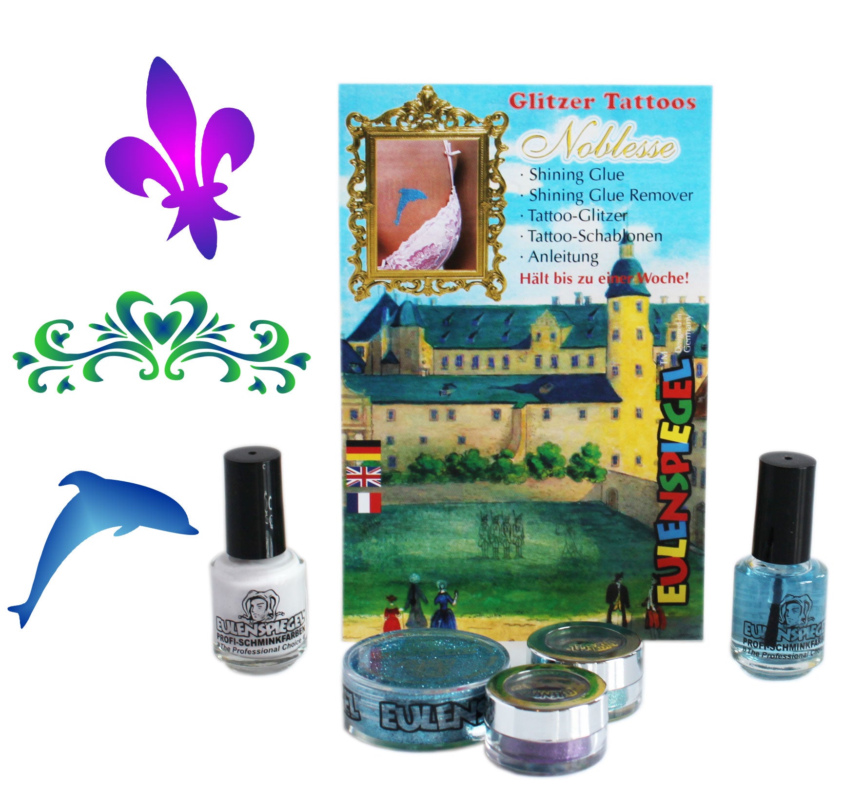 Eulenspiegel Tattoo Glitzer Set Noblesse