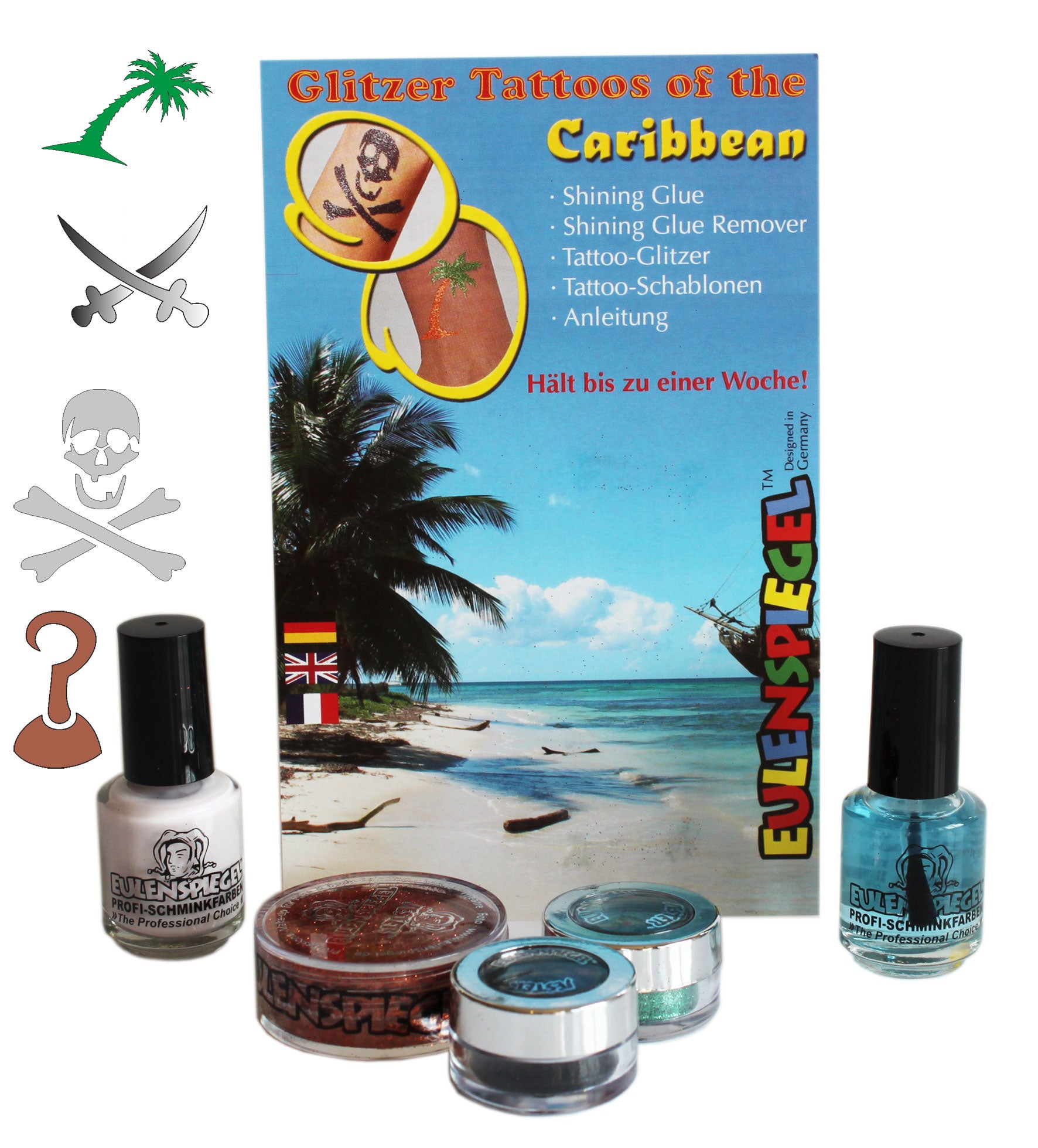 Tattoo Glitzer Set Tattoos of the Caribbean Eulenspiegel