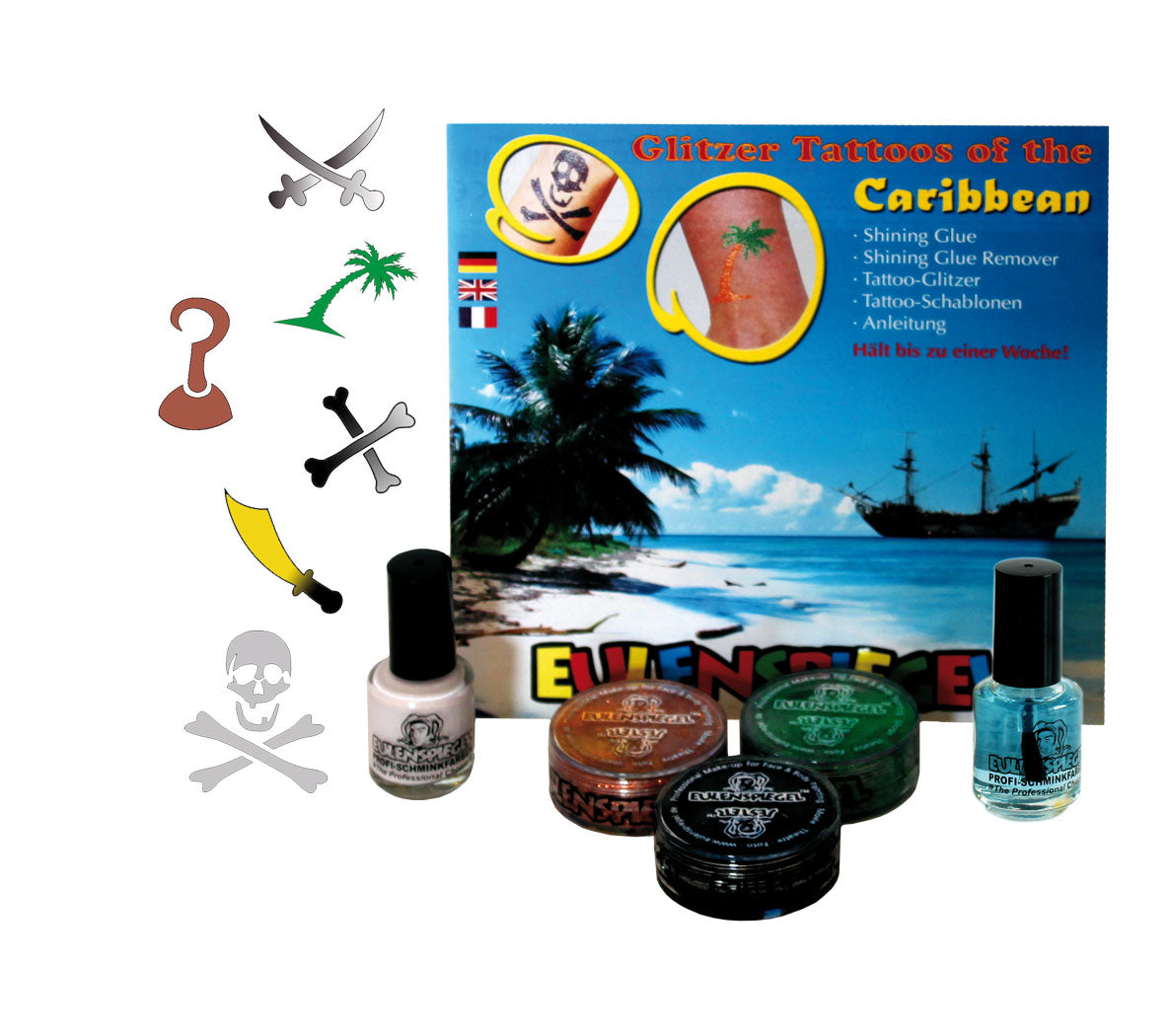 Eulenspiegel Tattoo Glitzer Set Tattoos of the Caribbean (XL)