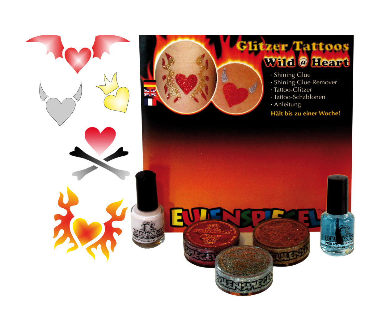 Eulenspiegel Tattoo Glitzer Set Wild @ Heart (XL)