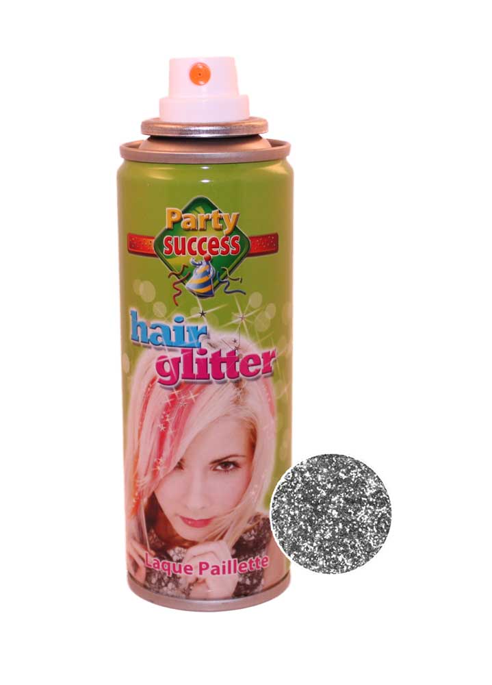 Eulenspiegel Glitzer-Effekt Haarspray Silber 125 ml