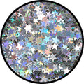 2 g Holographischer Streu Glitzer "Silber Sterne"
