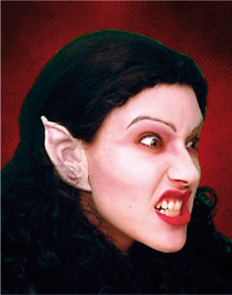 Eulenspiegel Latex Applikation Vampirohren