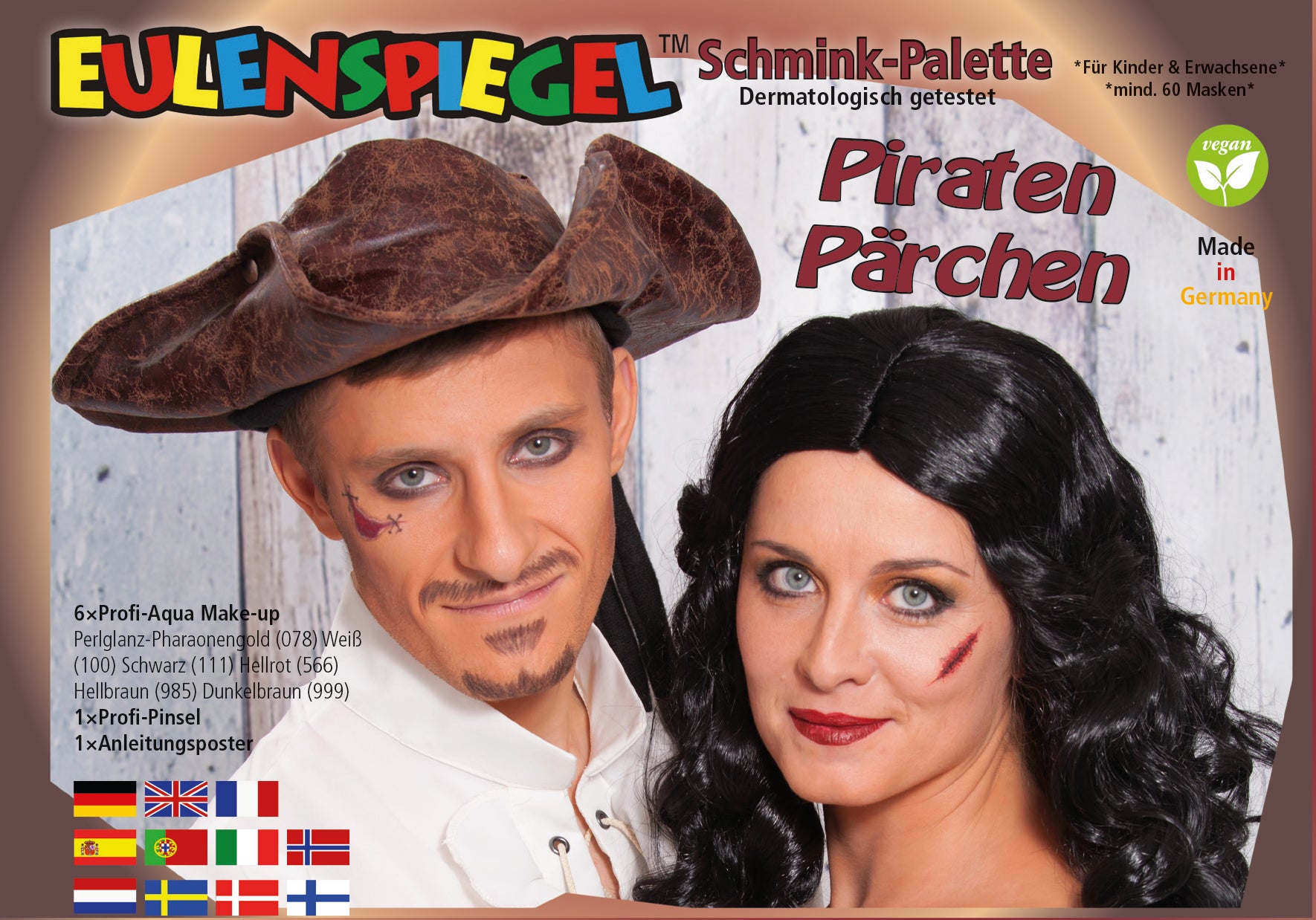 Eulenspiegel Schmink-Palette Piratenpärchen