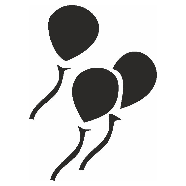 Selbstklebe Schablone Luftballons Eulenspiegel