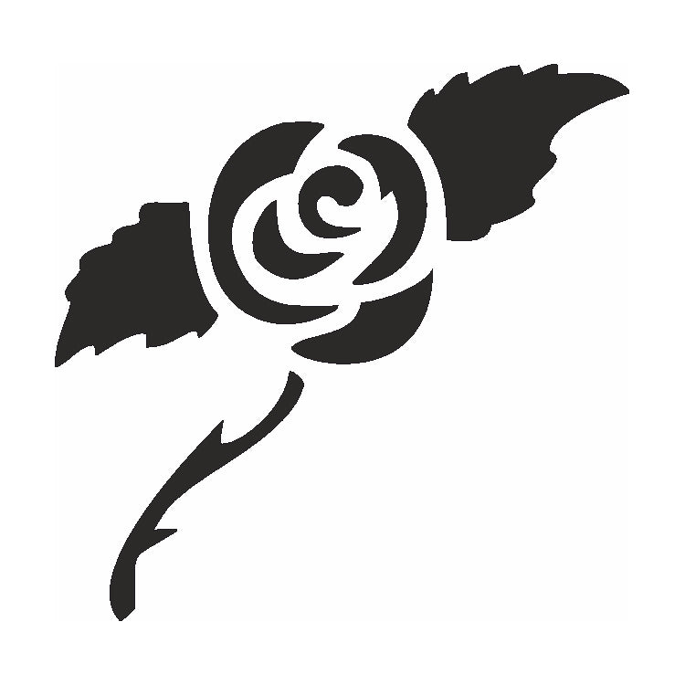 Eulenspiegel Selbstklebe Schablone Rose