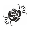 Eulenspiegel Selbstklebe Schablone Rosenblüte