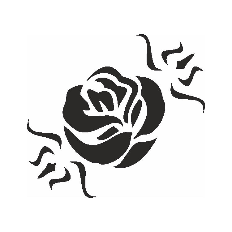 Eulenspiegel Selbstklebe Schablone Rosenblüte