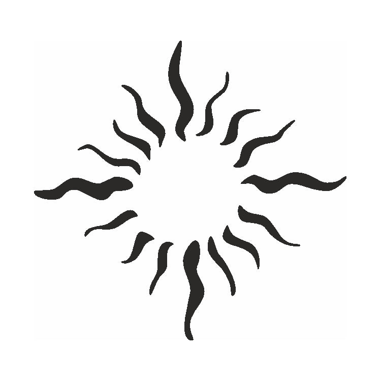 Eulenspiegel Selbstklebe Schablone Sonnenflammen