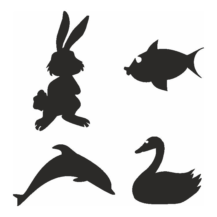 Selbstklebe Schablonen Set Animals Eulenspiegel
