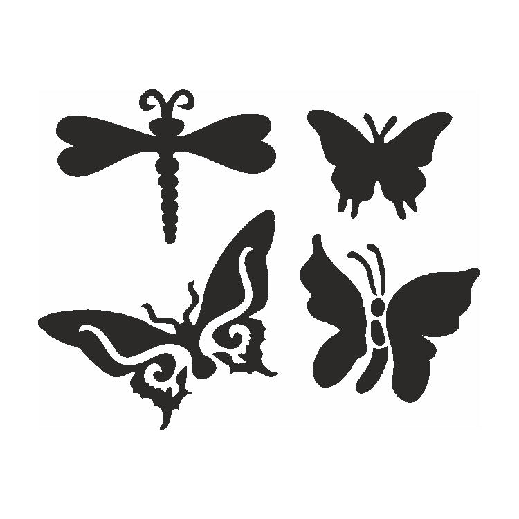 Eulenspiegel Selbstklebe Schablonen Set Butterflies