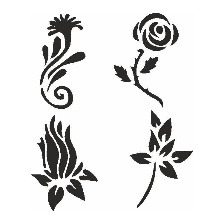 Eulenspiegel Selbstklebe Schablonen Set Flowers