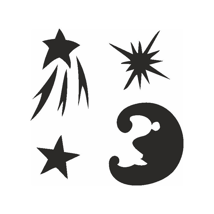 Selbstklebe Schablonen Set Stars Eulenspiegel
