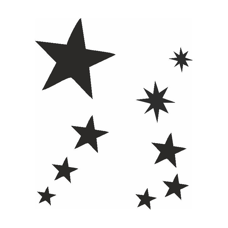 Eulenspiegel Selbstklebe Schablonen Set Sterne