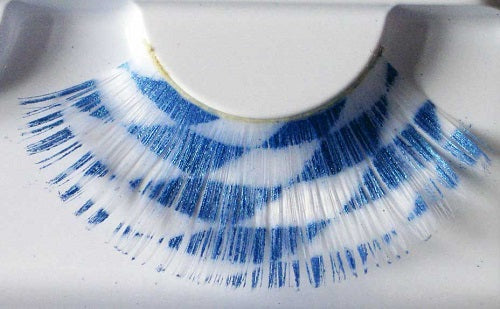 Eulenspiegel Wimpern Oktoberfest Blau / Weiß ein Paar