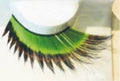Eulenspiegel Wimpern Grün / Schwarz lang ein Paar