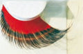 Eulenspiegel Wimpern Rot / Schwarz lang ein Paar