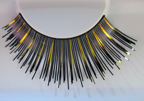 Eulenspiegel Wimpern Schwarz / Gold ein Paar