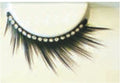 Eulenspiegel Wimpern Schwarz lang/kurz mit Strassband ein Paar