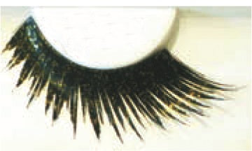 Eulenspiegel Wimpern Schwarz mit Gold Effekt ein Paar