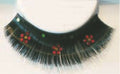 Eulenspiegel Wimpern Schwarz mit roten Blumen ein Paar
