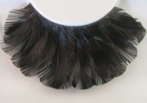 Eulenspiegel Wimpern Schwarze Federn ein Paar