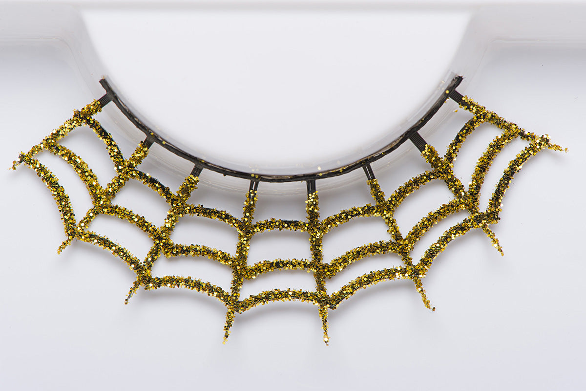 Eulenspiegel Wimpern Spiderweb gold ein Paar