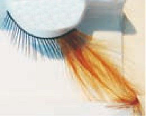 Eulenspiegel Wimpern Schwarz mit langen braunen Federn ein Paar