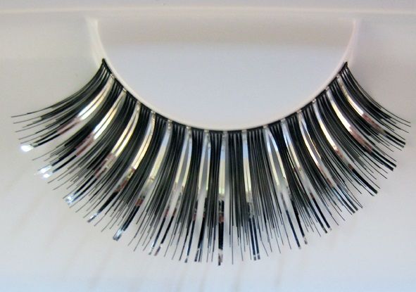 Eulenspiegel Wimpern Schwarz / Silber ein Paar