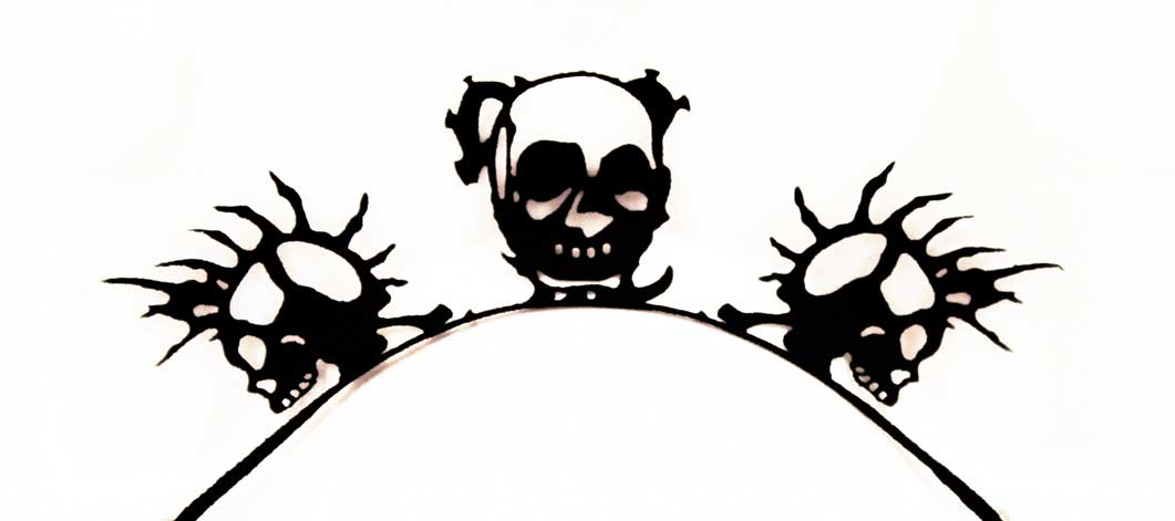 Eulenspiegel 3D Papier-Wimpern Skull ein Paar