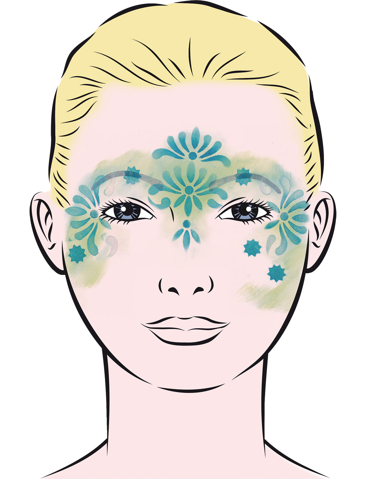 Face Painting Schablone Flower Balls Eulenspiegel