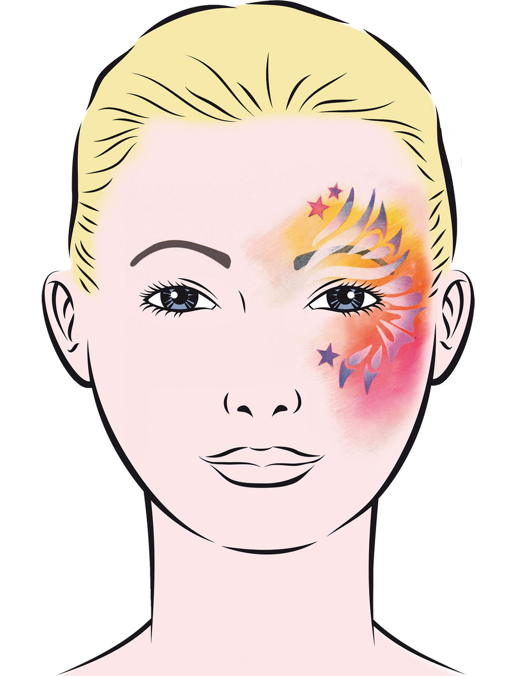 Face Painting Schablone Mosaic Eulenspiegel